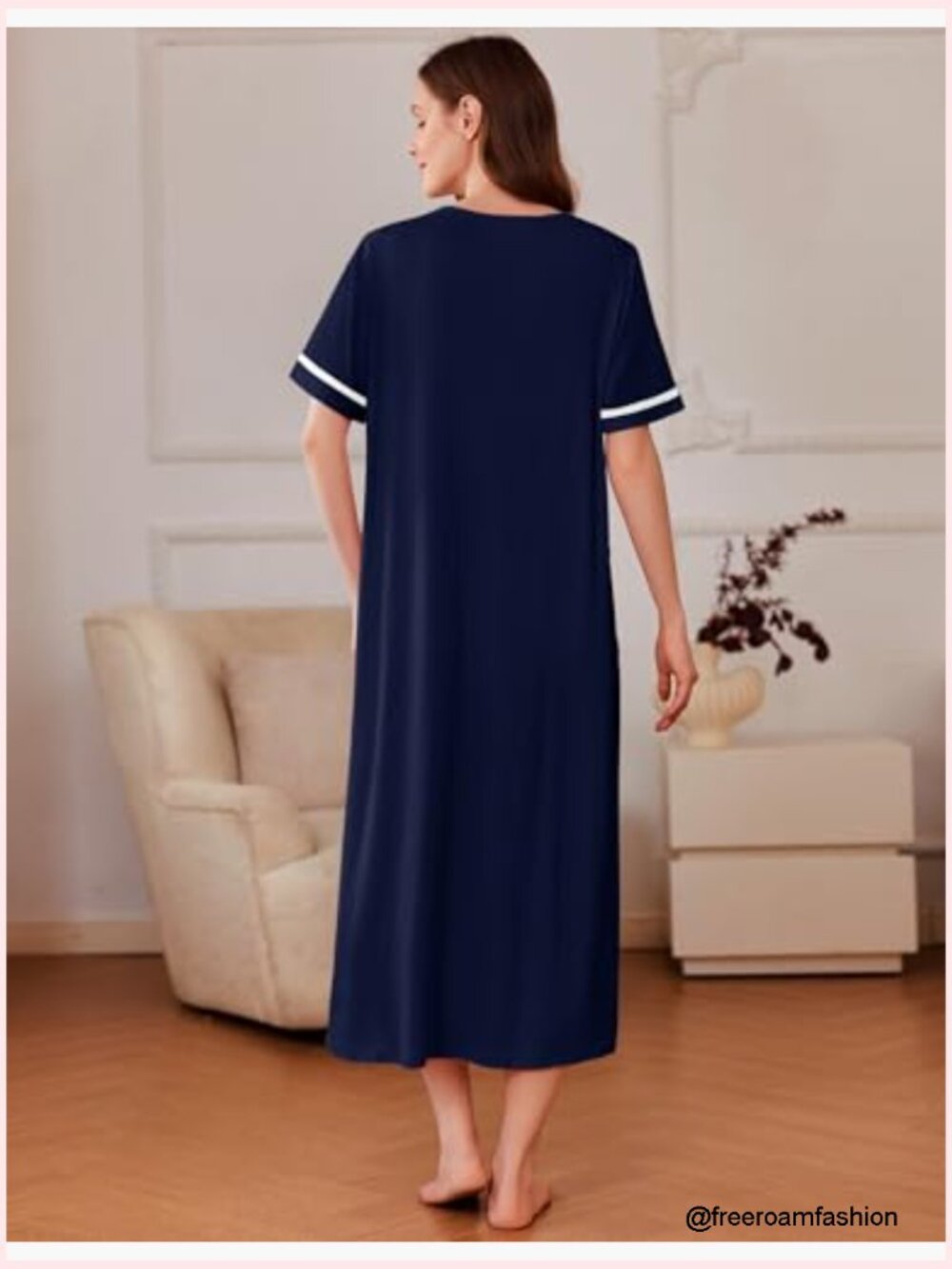 Zipper Robe for Women Short Sleeve Bathrobe Soft Lightweight Full Length - Picture 5 of 7